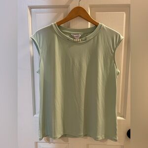 Liz Claiborne Mint Green Blouse with Gold Rings
